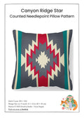 Counted Needlepoint Pillow Pattern Canyon Ridge Star, Tapestry Cushion Pattern, Download PDF