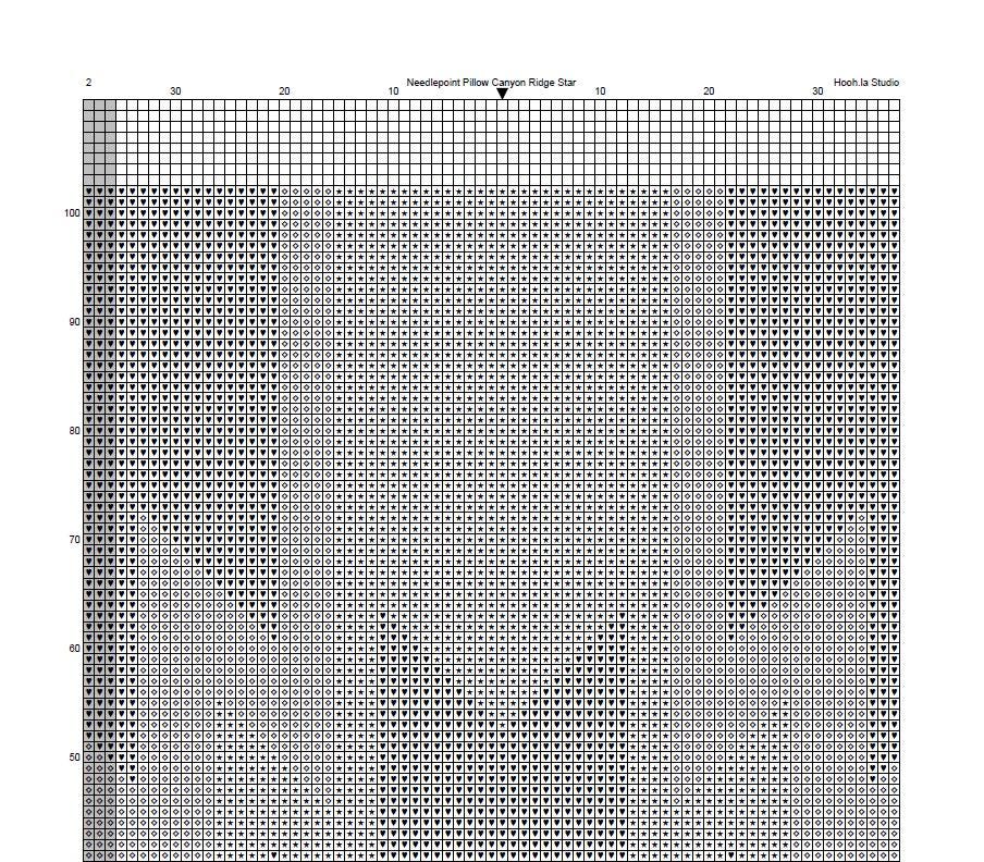 Counted Needlepoint Pillow Pattern Canyon Ridge Star, Tapestry Cushion Pattern, Download PDF
