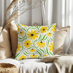 Counted Needlepoint Pillow Pattern Black Eyed Susan, Tapestry Cushion Pattern, Download PDF