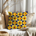 Counted Needlepoint Pillow Pattern Retro Geometric, Tapestry Cushion Pattern, Download PDF