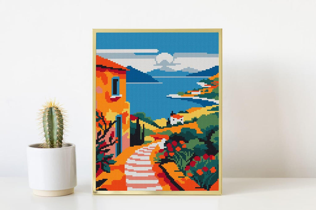 Coastal Sunset Needlepoint Pattern: Tapestry Chart (PDF Download A4 size)