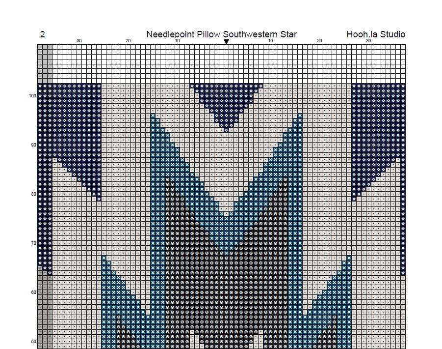 Counted Needlepoint Pillow Pattern Southwestern Star, Tapestry Cushion Pattern, Download PDF