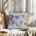 Counted Needlepoint Pillow Pattern Violet Crocuses, Tapestry Cushion Pattern, Download PDF