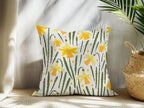 Counted Needlepoint Pillow Pattern Daffodils, Tapestry Cushion Pattern, Download PDF