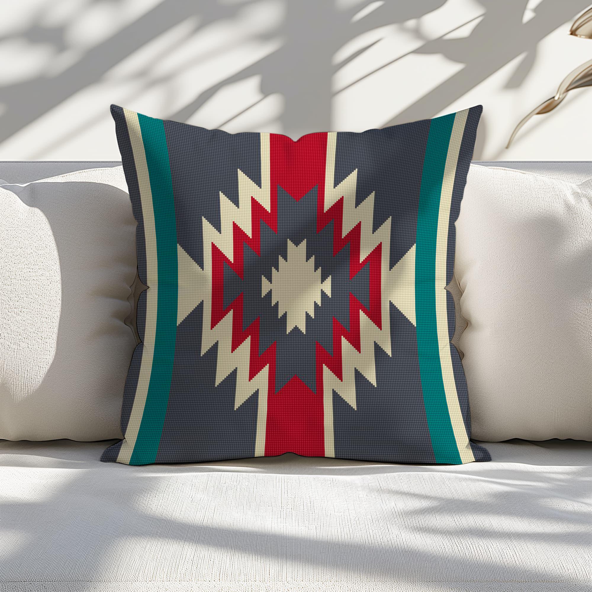 Counted Needlepoint Pillow Pattern Canyon Ridge Star, Tapestry Cushion Pattern, Download PDF