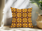 Counted Needlepoint Pillow Pattern Ochre Cross Tiles, Tapestry Cushion Pattern, Download PDF