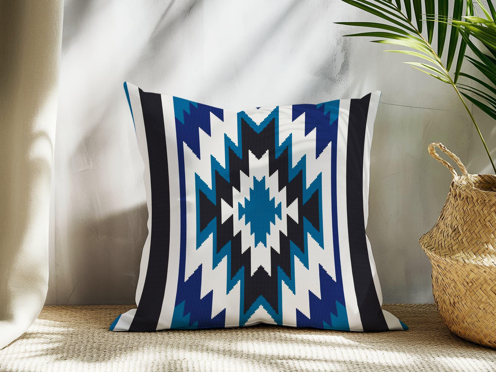Counted Needlepoint Pillow Pattern Southwestern Star, Tapestry Cushion Pattern, Download PDF
