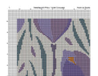 Counted Needlepoint Pillow Pattern Violet Crocuses, Tapestry Cushion Pattern, Download PDF