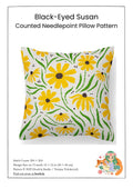 Counted Needlepoint Pillow Pattern Black Eyed Susan, Tapestry Cushion Pattern, Download PDF