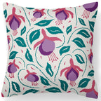 Counted Needlepoint Pillow Pattern Fuchsia Lanterns, Tapestry Cushion Pattern, Download PDF