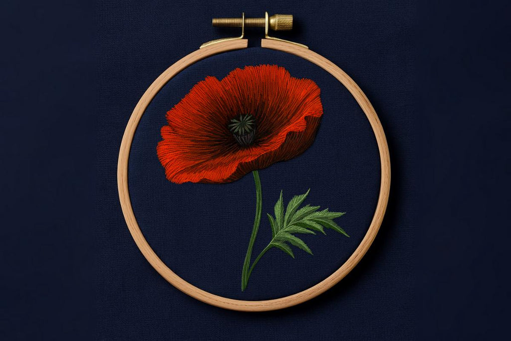 Poppy Hand Embroidery Pattern: Floral Design (PDF Instant Download)