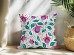 Counted Needlepoint Pillow Pattern Fuchsia Lanterns, Tapestry Cushion Pattern, Download PDF