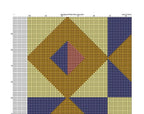 Counted Needlepoint Pillow Pattern Retro Geometric, Tapestry Cushion Pattern, Download PDF