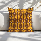 Counted Needlepoint Pillow Pattern Ochre Cross Tiles, Tapestry Cushion Pattern, Download PDF