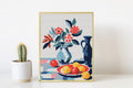 Counted Needlepoint Pattern Red Plate with Fruits, Tapestry Chart (PDF Download)