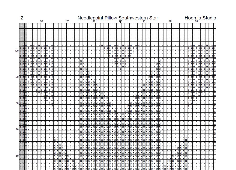 Counted Needlepoint Pillow Pattern Southwestern Star, Tapestry Cushion Pattern, Download PDF