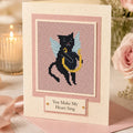 Angel Cat With Harp Cross Stitch Pattern PDF, Black Cat Angel Mini Chart