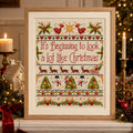 Christmas Sampler Cross Stitch Pattern PDF, Vintage Rustic Holiday Quote Design
