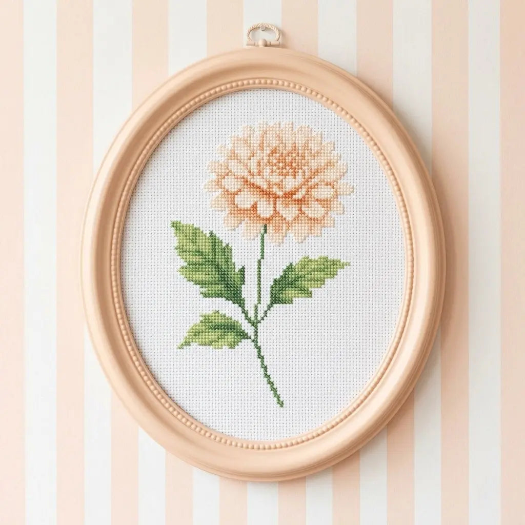 Chrysanthemums Cross Stitch Pattern PDF, November Birth Flower Floral Chart
