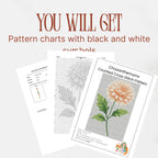 Chrysanthemums Cross Stitch Pattern PDF, November Birth Flower Floral Chart