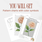 Chrysanthemums Cross Stitch Pattern PDF, November Birth Flower Floral Chart