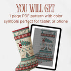 Cross Stitch Christmas Stocking Pattern PDF, Nordic Santa Personalized Name Chart