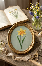 Daffodil Cross Stitch Pattern PDF, March Birth Flower