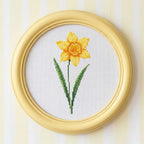 Daffodil Cross Stitch Pattern PDF, March Birth Flower