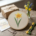 Daffodil Cross Stitch Pattern PDF, March Birth Flower