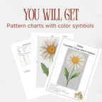 Daisy Cross Stitch Pattern PDF, April Birth Flower Small Floral Chart