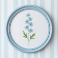 Delphinium Cross Stitch Pattern PDF, July Birth Flower Small Floral Chart
