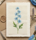 Delphinium Cross Stitch Pattern PDF, July Birth Flower Small Floral Chart