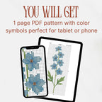 Delphinium Cross Stitch Pattern PDF, July Birth Flower Small Floral Chart