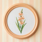 Gladiolus Cross Stitch Pattern PDF, August Birth Flower Small Floral Chart