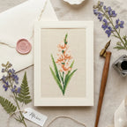 Gladiolus Cross Stitch Pattern PDF, August Birth Flower Small Floral Chart