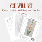 Gladiolus Cross Stitch Pattern PDF, August Birth Flower Small Floral Chart