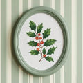 Holly Berry Cross Stitch Pattern PDF, Small Winter Floral Christmas Chart