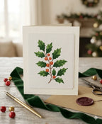 Holly Berry Cross Stitch Pattern PDF, Small Winter Floral Christmas Chart