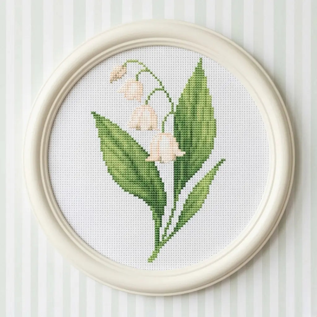 Lily of the Valley Cross Stitch Pattern PDF, May Birth Flower Small Floral Chart