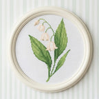 Lily of the Valley Cross Stitch Pattern PDF, May Birth Flower Small Floral Chart
