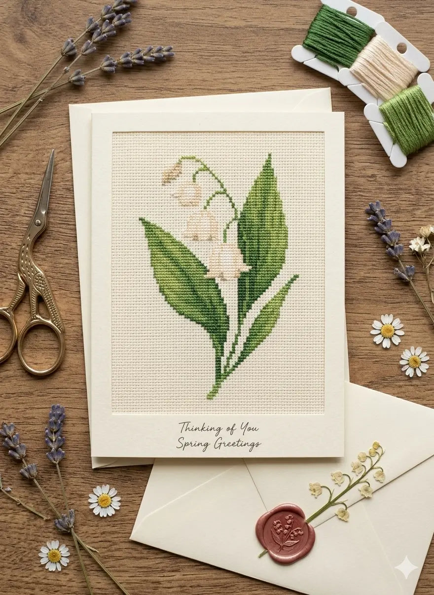 Lily of the Valley Cross Stitch Pattern PDF, May Birth Flower Small Floral Chart
