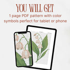 Lily of the Valley Cross Stitch Pattern PDF, May Birth Flower Small Floral Chart