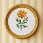 Marigold Cross Stitch Pattern PDF, October Birth Flower