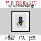 Angel Cat With Harp Cross Stitch Pattern PDF, Black Cat Angel Mini Chart