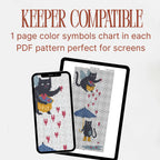 Valentine Black Cat Cross Stitch Pattern PDF, Cupid Cat Umbrella Chart