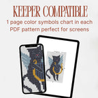 Angel Cat With Harp Cross Stitch Pattern PDF, Black Cat Angel Mini Chart