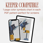 Winged Black Cat Cross Stitch Pattern PDF, Valentine Mailbox Design
