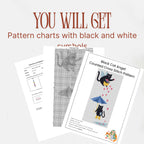 Valentine Black Cat Cross Stitch Pattern PDF, Cupid Cat Umbrella Chart