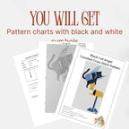 Winged Black Cat Cross Stitch Pattern PDF, Valentine Mailbox Design