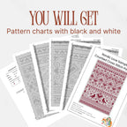 Nordic Heart Sampler Cross Stitch Pattern PDF, Red Folk Art Love Chart